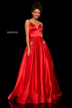 Style 52629 Sherri Hill Black Tie Size 14 Plus Size Tall Height Ball gown on Queenly