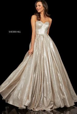 Style 52959 Sherri Hill Nude Size 14 Prom Ball gown on Queenly
