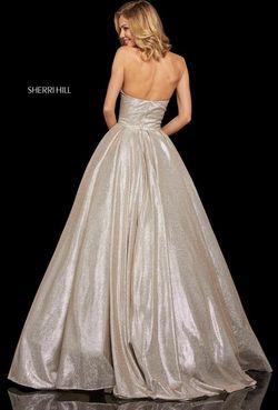 Style 52964 Sherri Hill Nude Size 4 Floor Length Bridgerton Tall Height Ball gown on Queenly