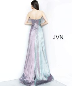 Style JVN3775 Jovani Silver Size 0 Floor Length Strapless Ball gown on Queenly