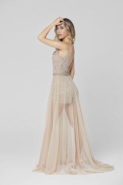 Style 3443 Primavera Nude Size 6 Prom Tall Height Floor Length Jumpsuit Dress on Queenly