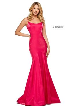 Style 53351 Sherri Hill Hot Pink Size 4 Pageant Mermaid Dress on Queenly