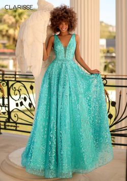 Style 800309 Clarisse Green Size 10 Tall Height Floor Length Black Tie Prom Ball gown on Queenly