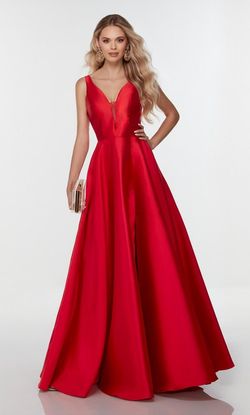Style 1719 Alyce Paris Red Size 6 Floor Length Tall Height Ball gown on Queenly