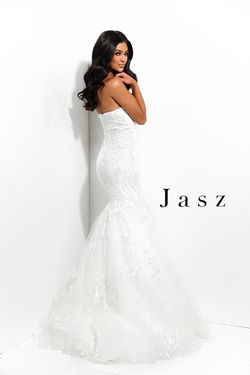 Style 7324 Jasz Couture White Size 2 Floor Length Tall Height Mermaid Dress on Queenly