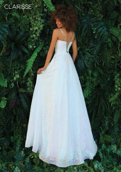 Style 810297 Clarisse White Size 12 Cotillion Tall Height Winter Formal Ball gown on Queenly