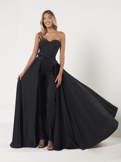 Style 16942 Tiffany Designs Black Size 8 Floor Length Tall Height Jumpsuit Dress on Queenly