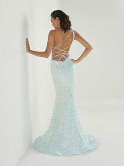 Style 46262 Tiffany Designs Blue Size 6 One Shoulder Tall Height 46262 Side slit Dress on Queenly