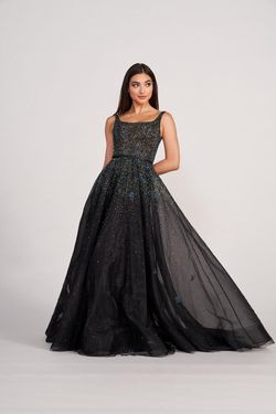 Style EW34115 Ellie Wilde Black Size 4 Tall Height Sequin Pageant Ball gown on Queenly