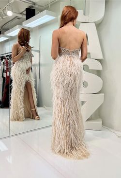 Style 7402 Jasz Couture Nude Size 0 Tall Height Side slit Dress on Queenly