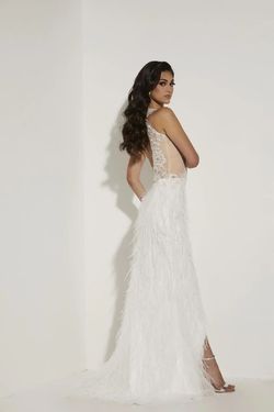 Style 7433 Jasz Couture White Size 2 Floor Length Tall Height Side slit Dress on Queenly