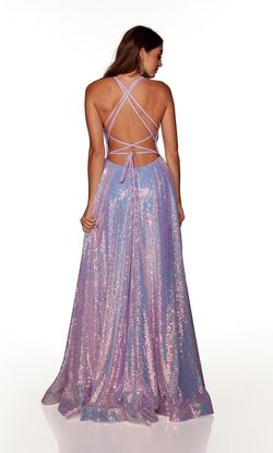 Style 61398 Alyce Paris Purple Size 2 Sequined Sequin Prom Jewelled Side slit Dress on Queenly