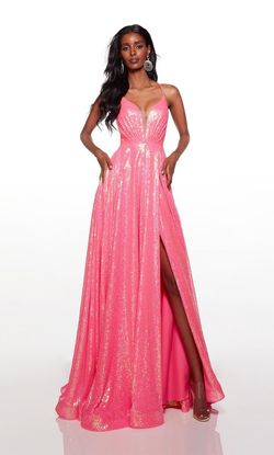 Style 61398 Alyce Paris Pink Size 6 Spaghetti Strap Prom Floor Length Side slit Dress on Queenly