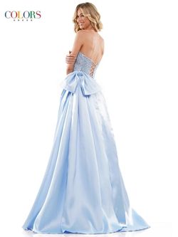 Style 2971 Colors Blue Size 12 Black Tie Silk Ball gown on Queenly