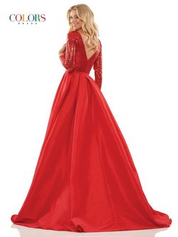 Style 2981 Colors Red Size 16 Euphoria Tall Height Sequin Side slit Dress on Queenly