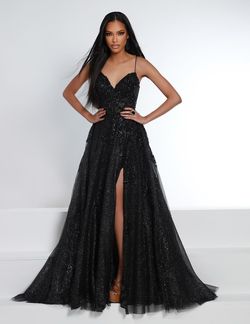 Style 23284 2Cute Prom Black Size 6 Pageant Prom Side slit Dress on Queenly