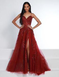 Style 23284 2Cute Prom Red Size 14 Pageant Floor Length Side slit Dress on Queenly