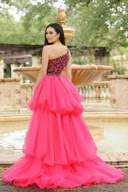 Style 27715 Ava Presley Pink Size 4 Black Tie Pageant Floor Length Straight Dress on Queenly