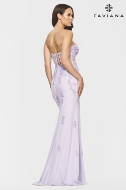 Style S10832 Faviana Purple Size 14 Pageant Sweetheart Corset Straight Dress on Queenly