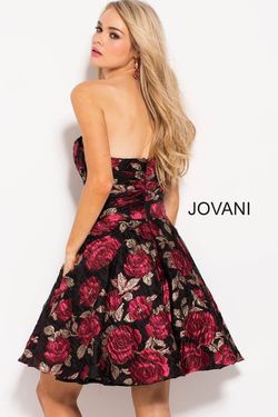 Style 55633 Jovani Black Size 4 Homecoming Tall Height Sweetheart Cocktail Dress on Queenly