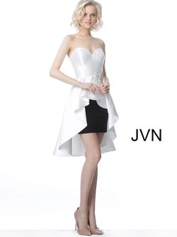 Style JVN4362 Jovani White Size 6 Bachelorette Homecoming Tall Height Cocktail Dress on Queenly