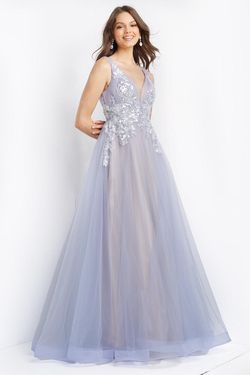 Style JVN07638 Jovani Blue Size 18 Floor Length Ball gown on Queenly