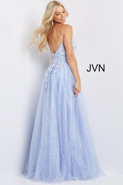 Style JVN07252 Jovani Blue Size 14 Floor Length Tall Height Ball gown on Queenly