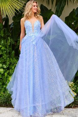 Style JVN07252 Jovani Blue Size 14 Tall Height Pageant Ball gown on Queenly