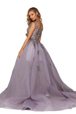 Style PS6094 Portia and Scarlett Purple Size 14 Black Tie Pageant Prom Side slit Dress on Queenly