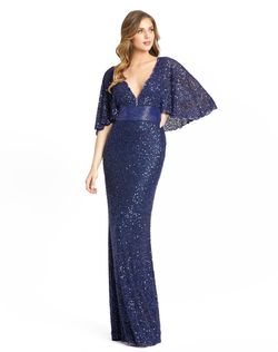 Style 4808D Mac Duggal Blue Size 16 Plus Size Tall Height Straight Dress on Queenly