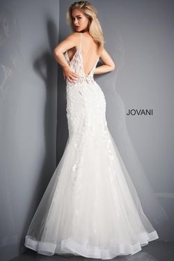 Style 02841 Jovani White Size 14 Plus Size Ivory Tall Height Pageant Mermaid Dress on Queenly