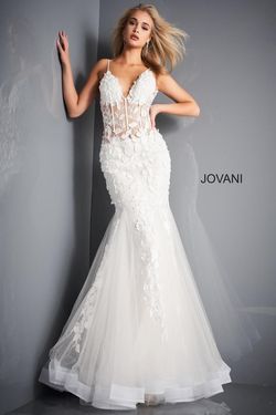 Style 02841 Jovani White Size 14 Prom Plus Size Mermaid Dress on Queenly