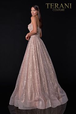 Style 2111P4106 Terani Couture Pink Size 4 Black Tie Tulle Jewelled Ball gown on Queenly