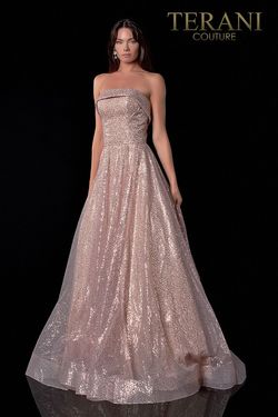 Style 2111P4106 Terani Couture Pink Size 4 Black Tie Tulle Jewelled Ball gown on Queenly