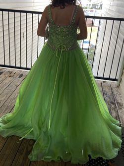 Tiffany Designs Green Size 14 Floor Length Pageant Ball gown on Queenly