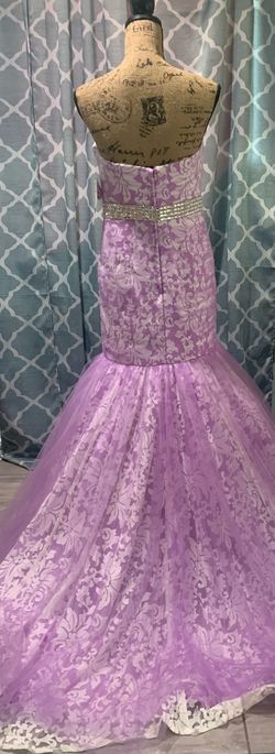 Tiffany Designs Purple Size 12 Plus Size Military Mermaid Dress on Queenly
