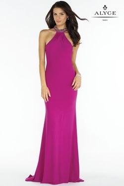Style 8008 Alyce Paris Pink Size 00 Military Halter Straight Dress on Queenly