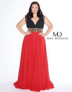 Style 66410F Mac Duggal Red Size 28 Plus Size A-line Dress on Queenly