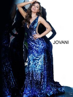 Style 3192 Jovani Blue Size 20 Plus Size Straight Dress on Queenly