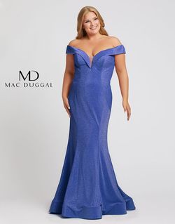 Style 48977F Mac Duggal Royal Blue Size 20 Plus Size Tall Height Mermaid Dress on Queenly
