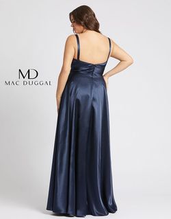 Style 49044F Mac Duggal Blue Size 26 Floor Length Side slit Dress on Queenly
