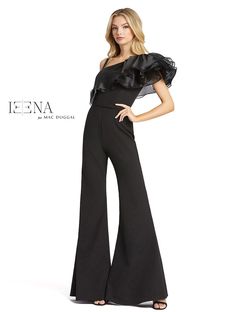 Style 26314i Mac Duggal Black Size 4 Tall Height Jumpsuit Dress on Queenly