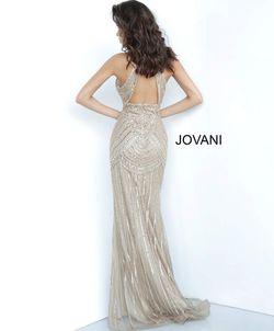 Style 2554 Jovani Gold Size 14 Plus Size Tall Height Straight Dress on Queenly