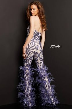 Style 05669 Jovani Purple Size 14 Lavender Tall Height Black Tie Jumpsuit Dress on Queenly