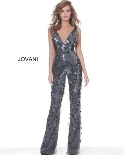 Style 02507 Jovani Silver Size 16 Prom Floor Length Tall Height Jumpsuit Dress on Queenly
