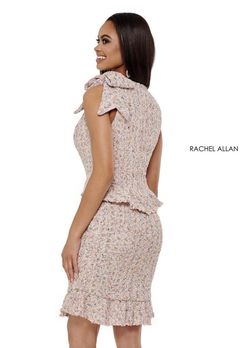 Style 50057 Rachel Allan Pink Size 8 Mini Tall Height Fitted Cocktail Dress on Queenly