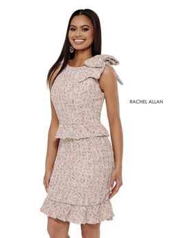 Style 50057 Rachel Allan Pink Size 8 Mini Tall Height Fitted Cocktail Dress on Queenly