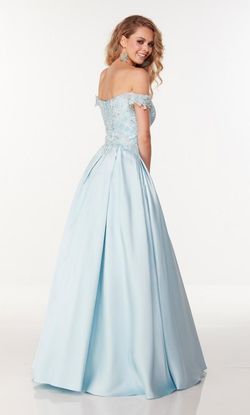 Style 61103 Alyce Paris Blue Size 24 Prom Plus Size Floor Length Pageant Side slit Dress on Queenly