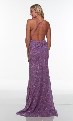 Style 61146 Alyce Paris Purple Size 8 Floor Length Sequined Tall Height Straight Dress on Queenly