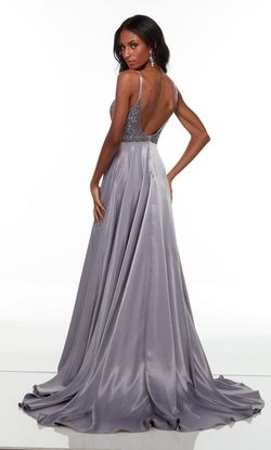 Style 61197 Alyce Paris Purple Size 14 Black Tie Pageant Prom Side slit Dress on Queenly